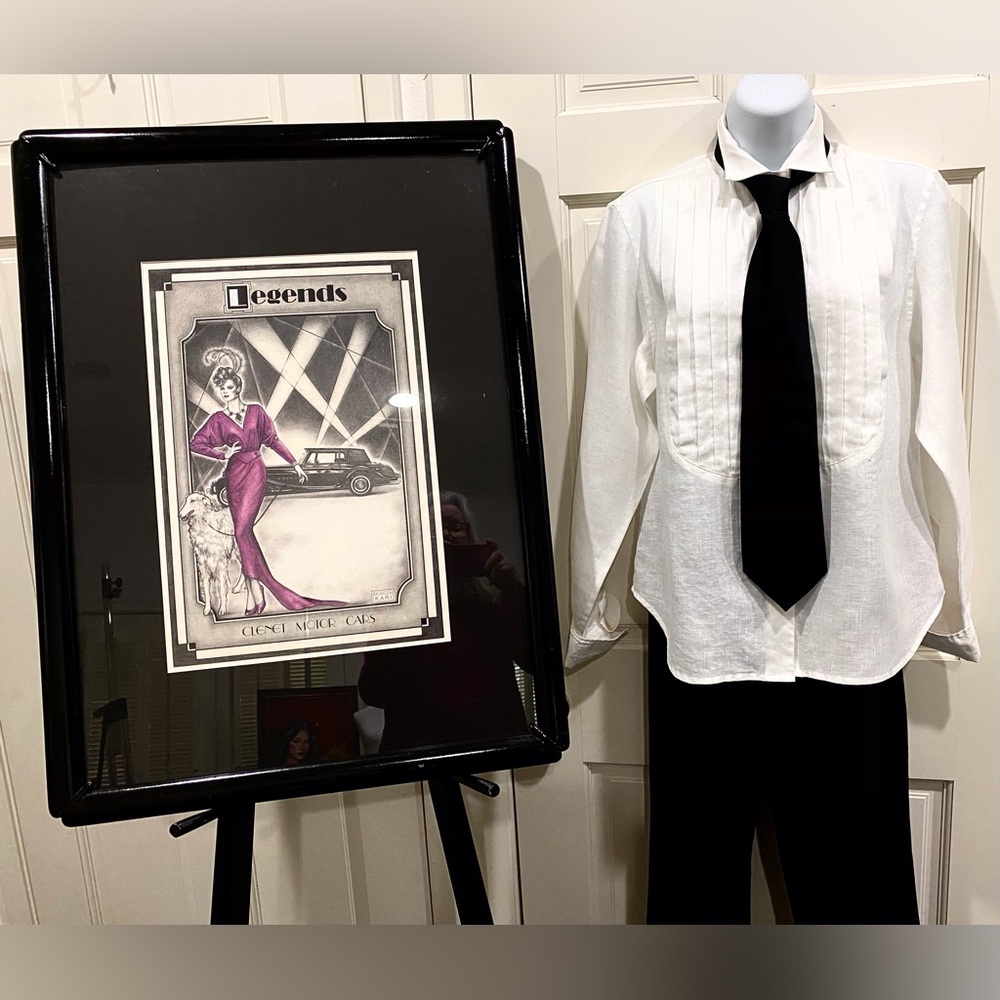 Ralph Lauren green label white tuxedo shirt